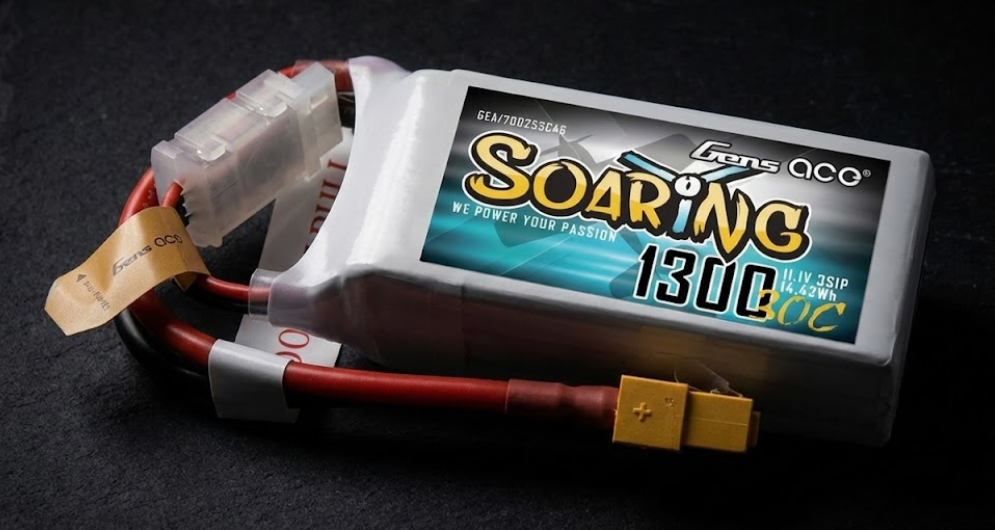 Gens Ace Soaring 1300mAh 11.1V 3S LiPo Battery (30C) - Lightweight